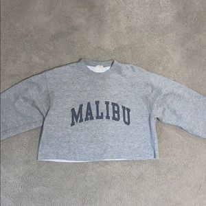 Brandy Melville Grey Cropped Crewneck
